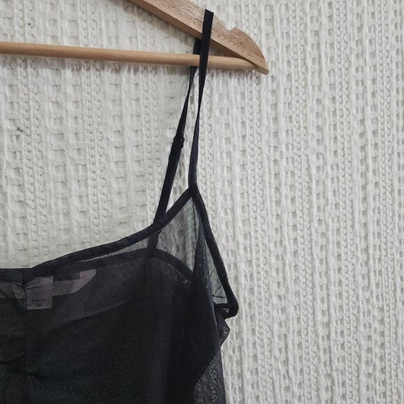 Victoria’s Secret Sheer Black Lace Trim Slip Dress Lingerie Women's Size Medium - Picture 7 of 14